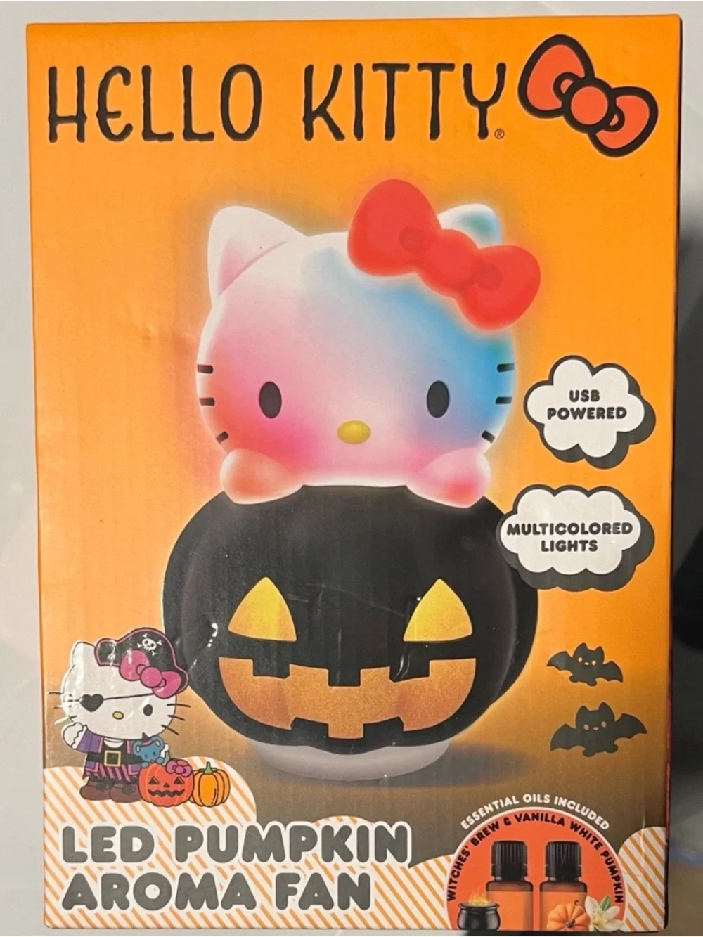 Sanrio Hello Kitty Halloween LED USB Pumpkin Aroma Diffuser Fan NIB